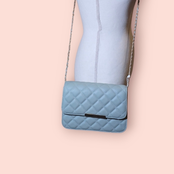 Powder Blue Quilted Women's Bag Set Includes 2 Bags - Picture 4 of 12